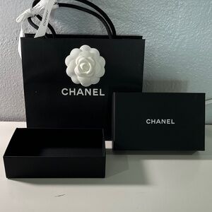 NEW CHANEL Black Box and Bag with White Logo